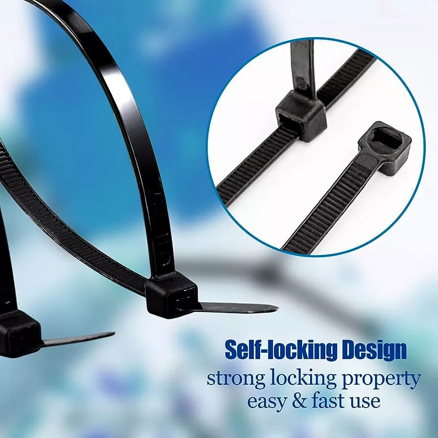 100 BLACK CABLE ZIP TIES Heavy Duty UV Resistant UL 4 6 8 10 12 15 18 24" & 36"