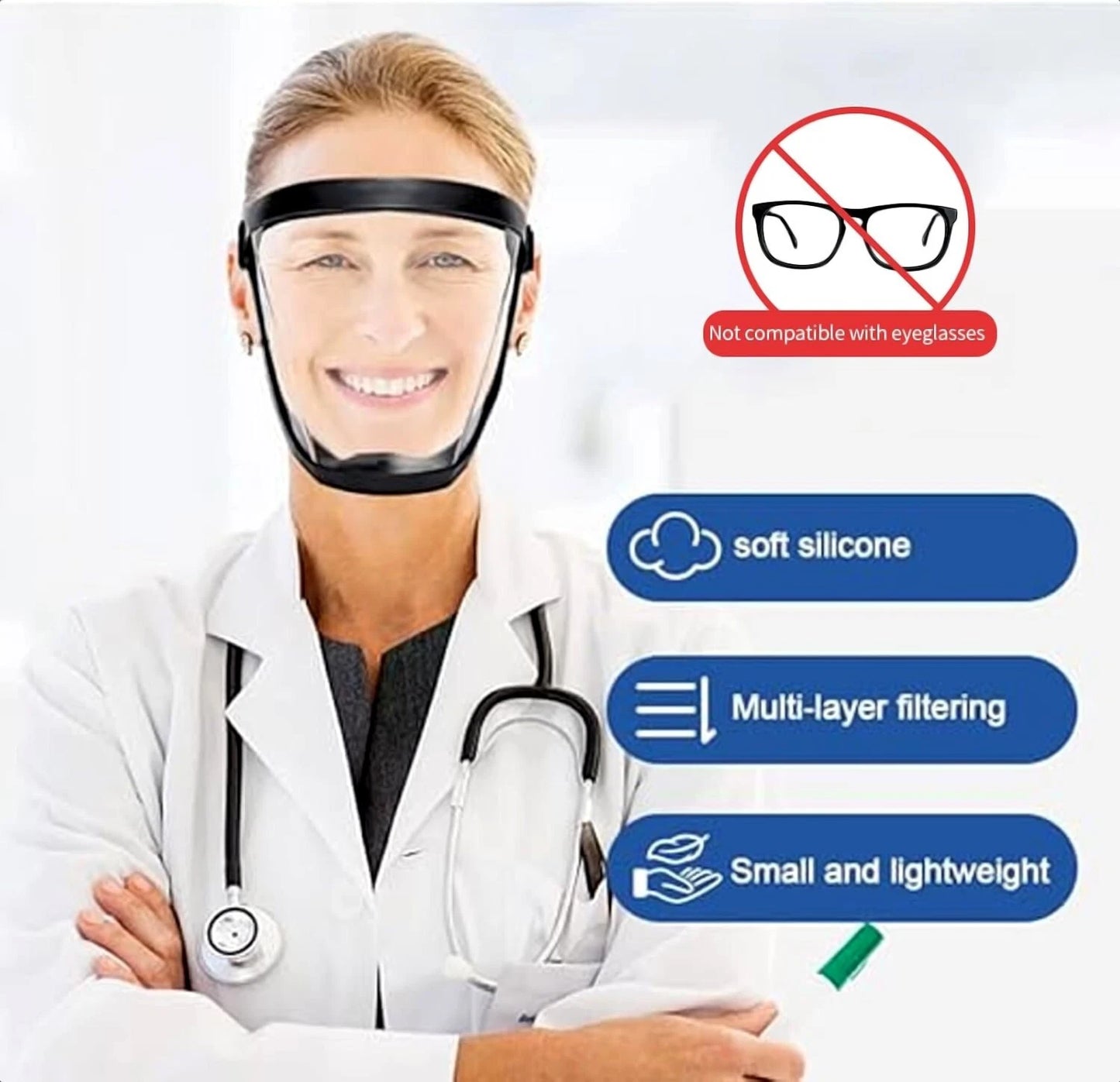 Anti-Fog Full Face Mask Paint Dust Eye Safe Protective Transparent Shield+Filter