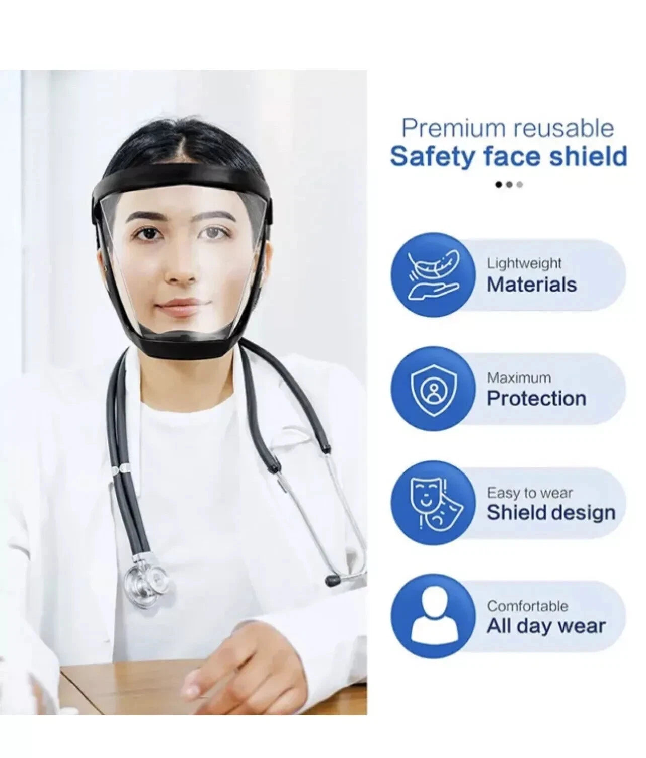 Anti-Fog Full Face Mask Paint Dust Eye Safe Protective Transparent Shield+Filter