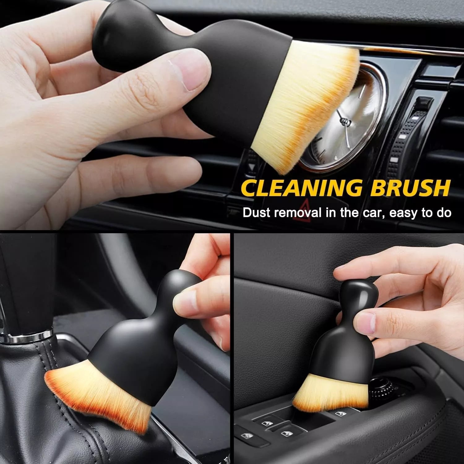 Auto-Car Interior Detail Dust Brush SOFT Bristles Dashboard Screen-Vent Cleaning