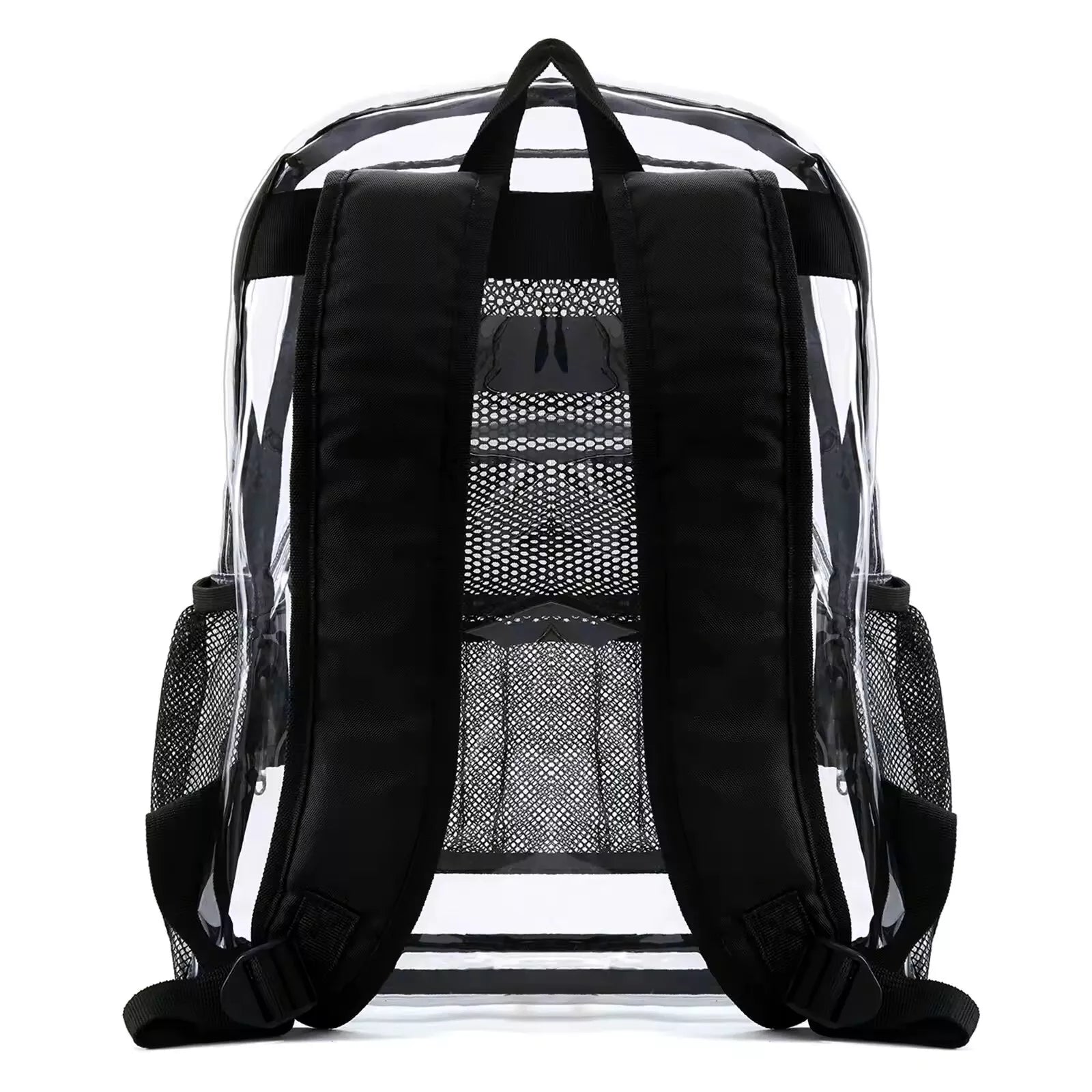Large Heavy-Duty Clear Backpack – .5mm Transparent PVC See-Through Bag for School, Stadium, Travel, Books