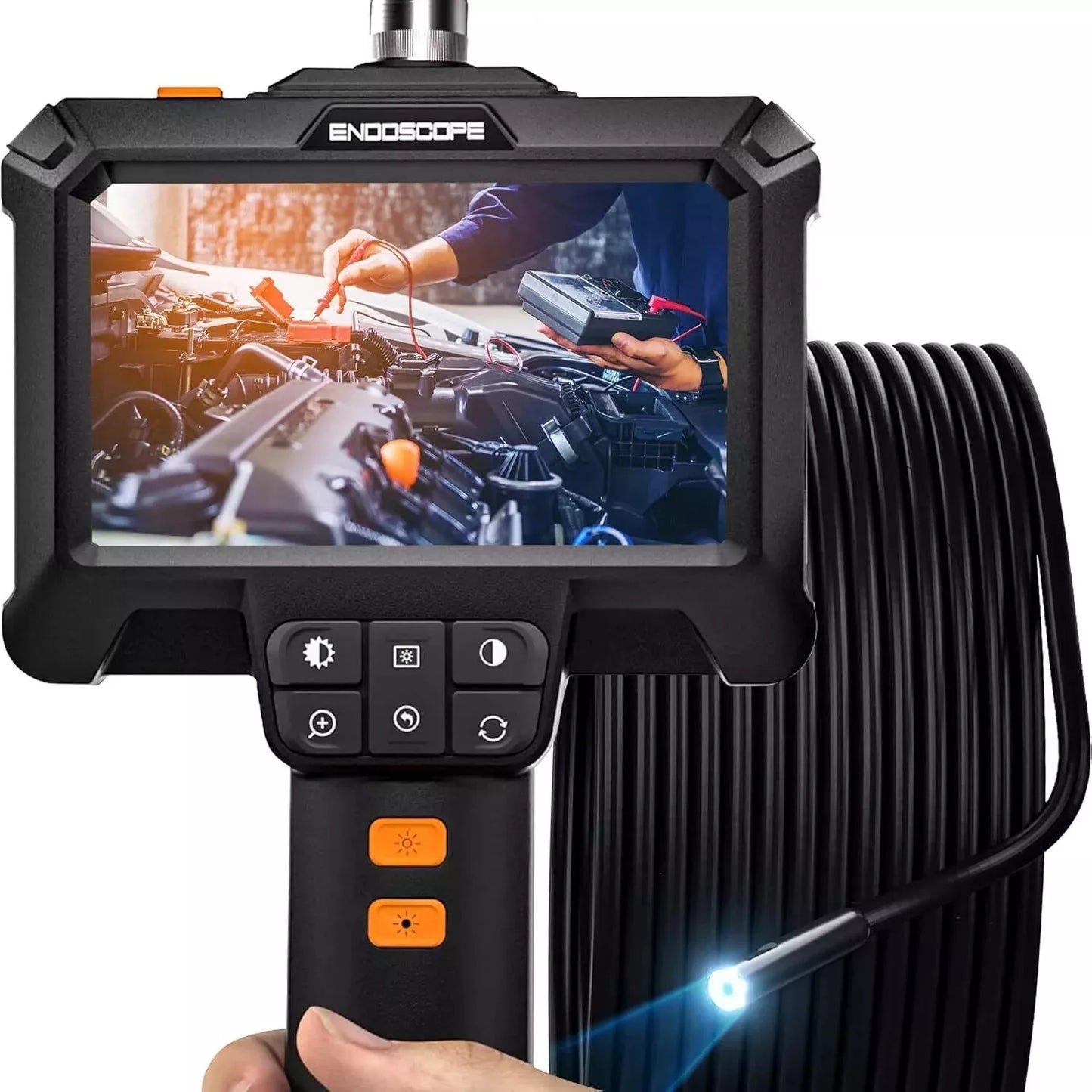 ANESOK 1080P HD Industrial Endoscope Camera – 4.3" IPS Screen, 5M Snake Borescope, Handheld Inspection Tool