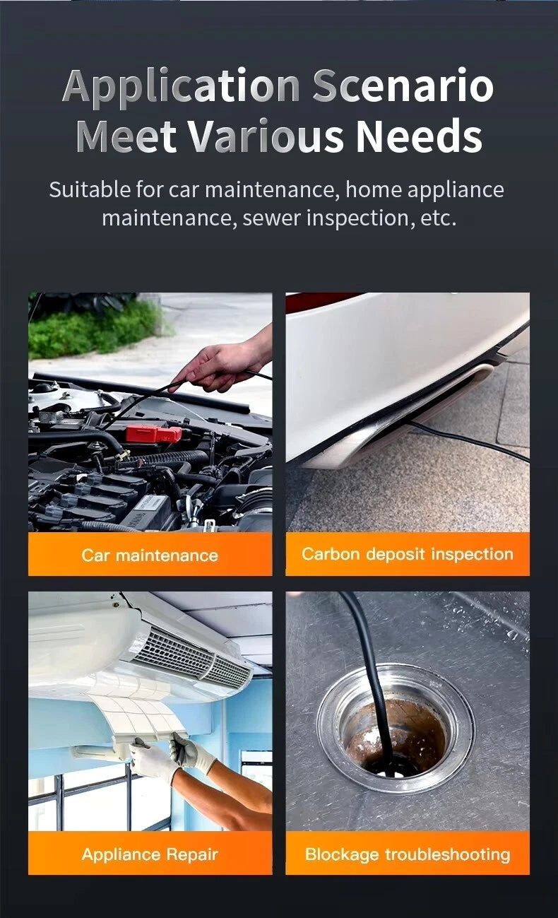 ANESOK 1080P HD Industrial Endoscope Camera – 4.3" IPS Screen, 5M Snake Borescope, Handheld Inspection Tool