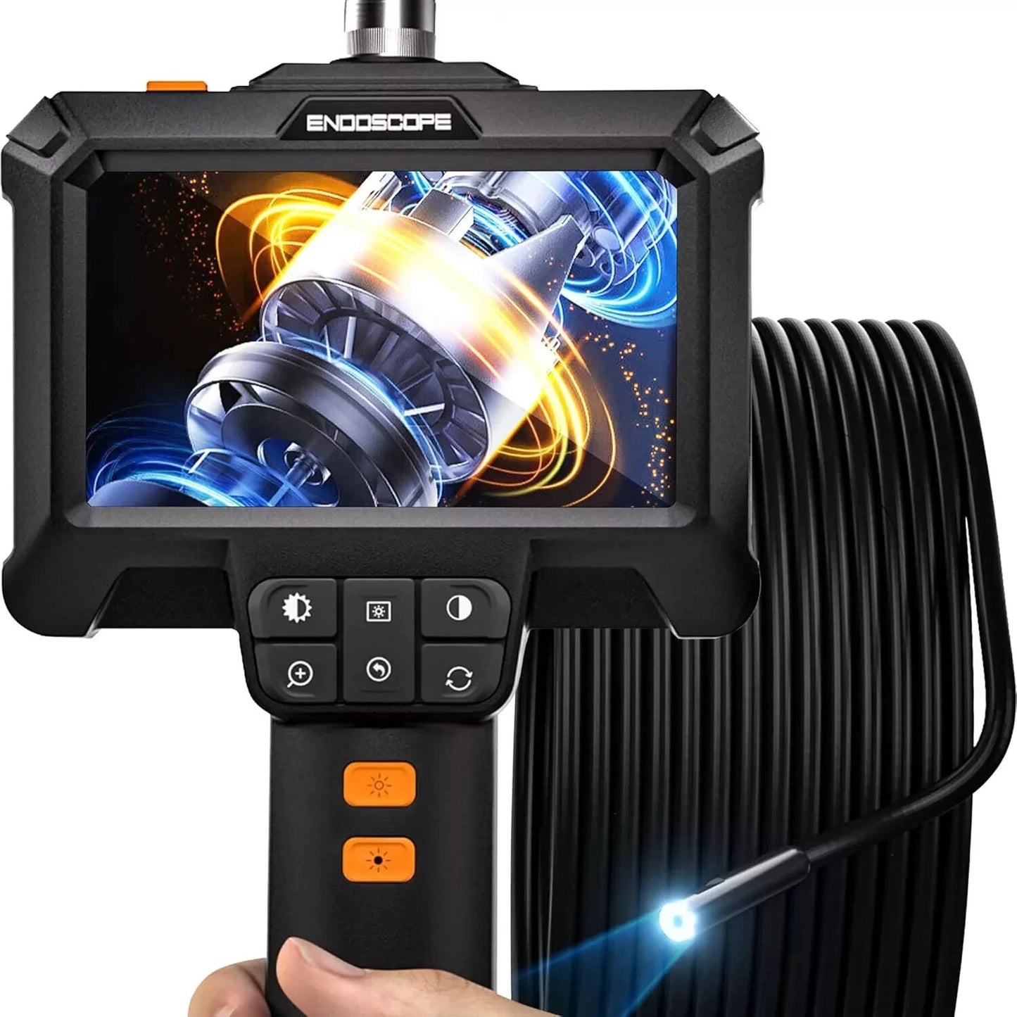 ANESOK 1080P HD Industrial Endoscope Camera – 4.3" IPS Screen, 5M Snake Borescope, Handheld Inspection Tool