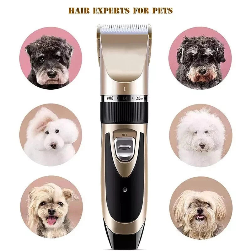 Dog Cat Pet Electric Hair Clipper Trimmer Grooming Kit Rechargeable Cordless