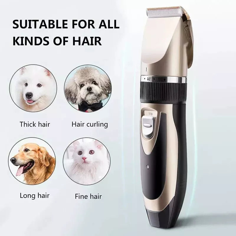 Dog Cat Pet Electric Hair Clipper Trimmer Grooming Kit Rechargeable Cordless