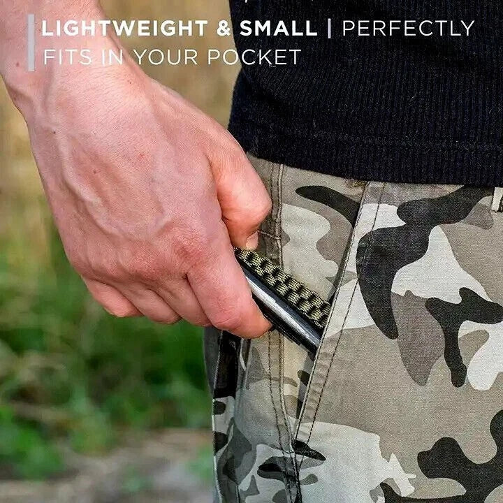 HUGE 5x1/2" FERRO ROD Fire Starter Survival Flint Striker + Emergency Paracord