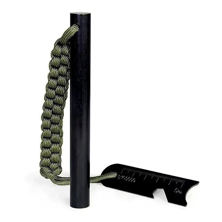 5 x 1/2" Ferro Rod Fire Starter Kit – Fatwood, Hemp Rope, Tin Can, Survival Gear