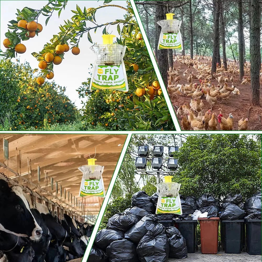 Outdoor Fly Traps Disposable Non Toxic Hanging Large Bag Catcher Killer