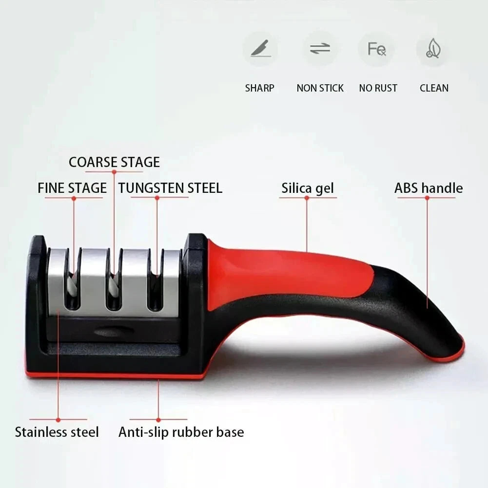3 Stage Professional Kitchen Knife Blade Sharpener Tool Tungsten Diamond Ceramic