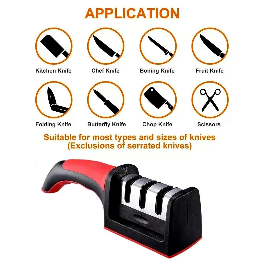 3 Stage Professional Kitchen Knife Blade Sharpener Tool Tungsten Diamond Ceramic