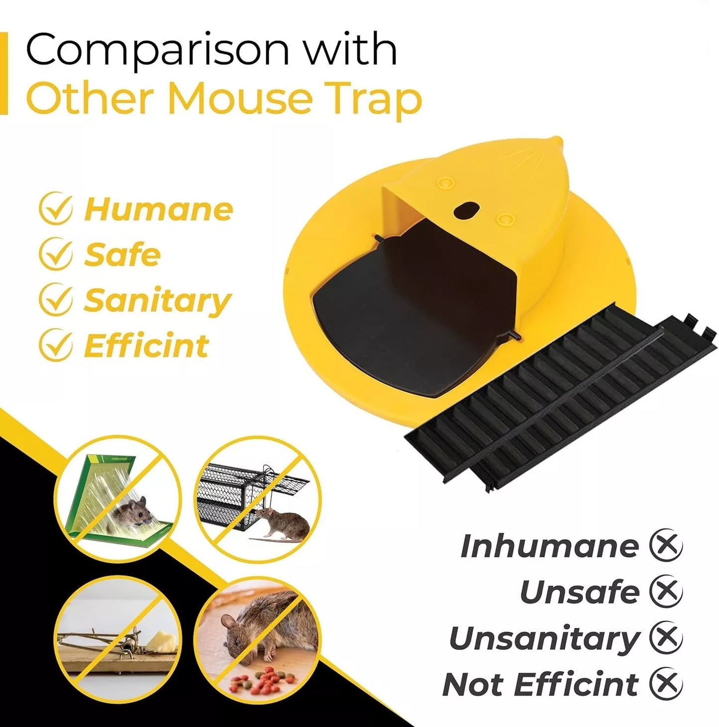 5 Gallon "Flip & Slide" Bucket Trap – Humane Mouse, Rat, Rodent Live Multi-Catch
