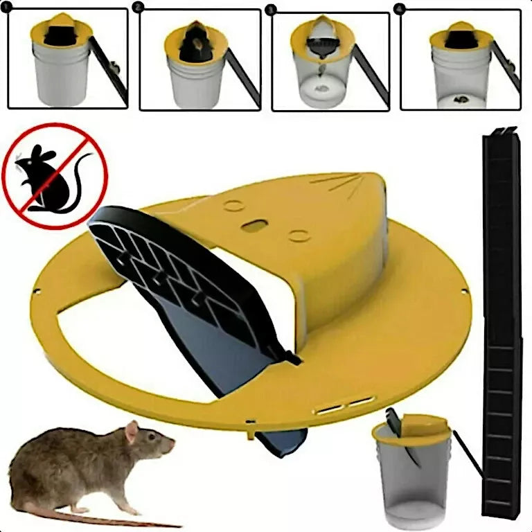 5 Gallon "Flip & Slide" Bucket Trap – Humane Mouse, Rat, Rodent Live Multi-Catch
