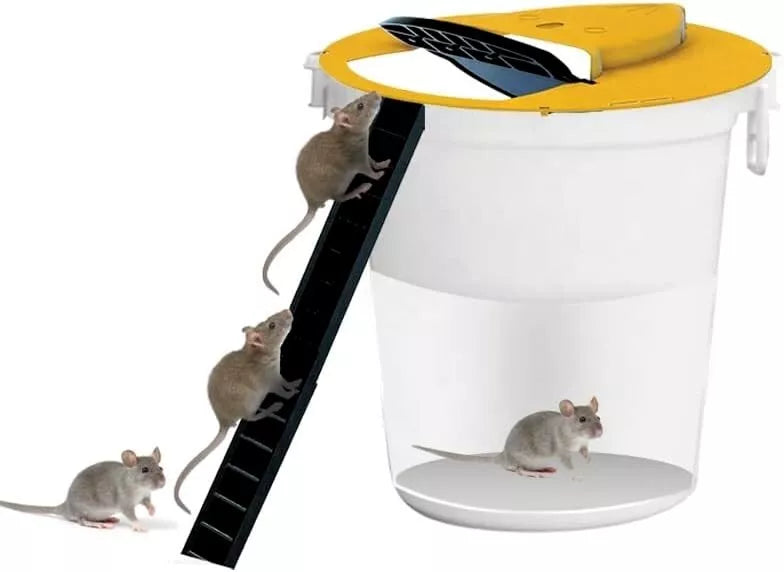 5 Gallon "Flip & Slide" Bucket Trap – Humane Mouse, Rat, Rodent Live Multi-Catch