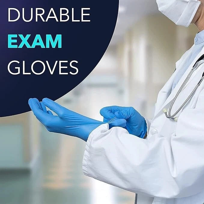 100 Blue/Indigo Nitrile Exam Gloves 4mil Latex-Free Powder-Free Medical