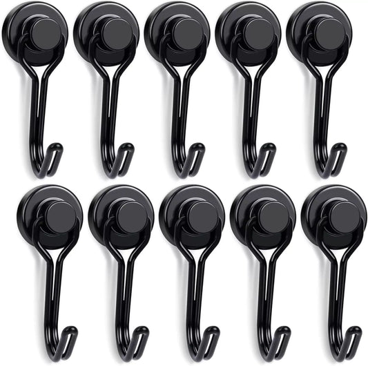 ALLNAT Neodymium Earth Magnets – Strong Rotating Swivel Swing Kitchen Hook Black