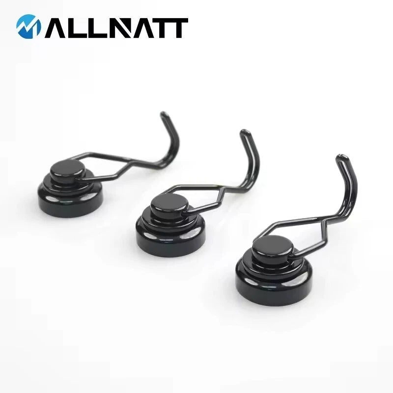 ALLNAT Neodymium Earth Magnets – Strong Rotating Swivel Swing Kitchen Hook Black