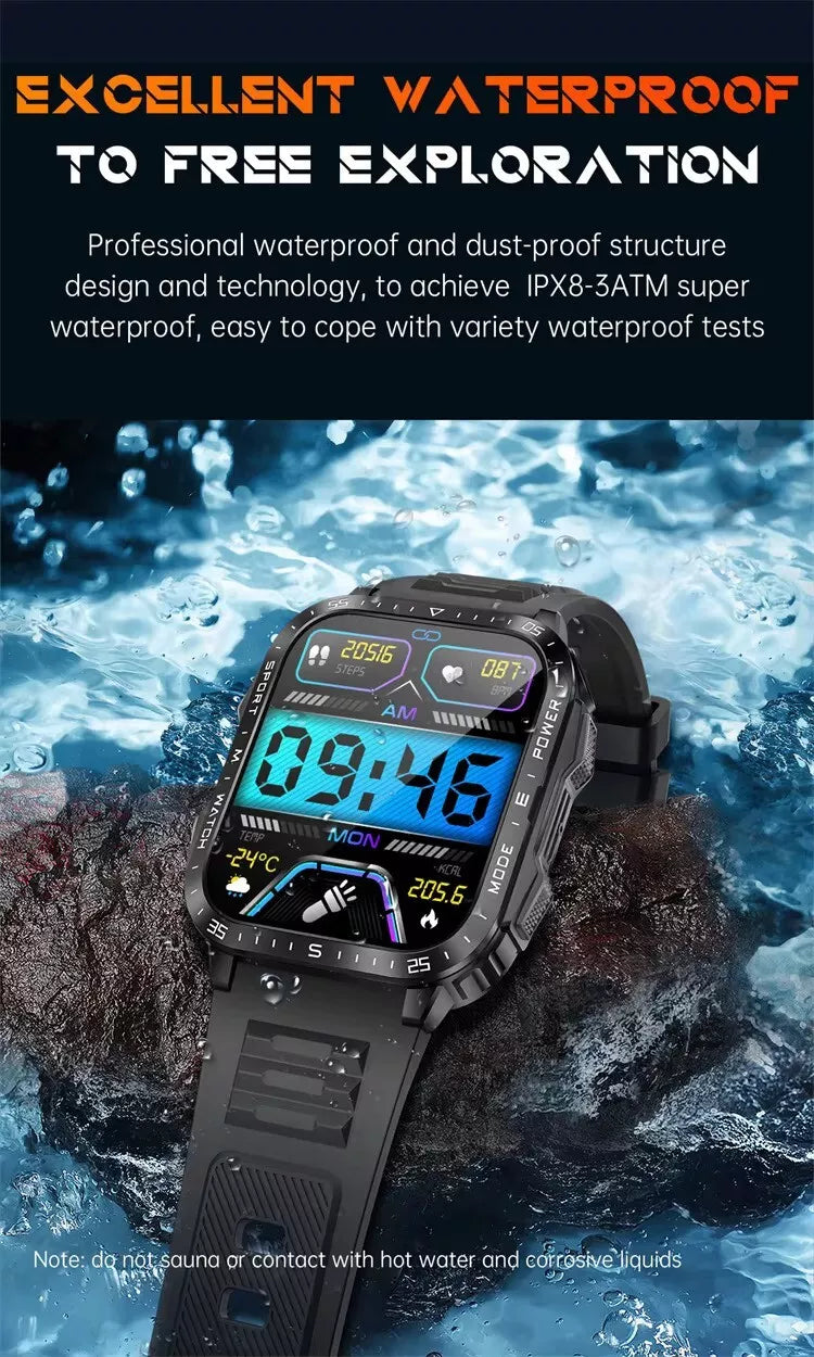 FITNESS SMARTWATCH 1.96" 430mAh 3ATM Waterproof Bluetooth AI, for SAMSUNG/iPHONE