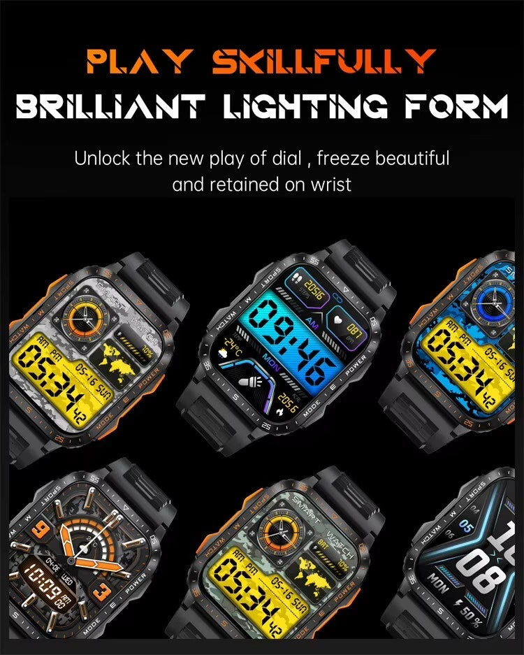 FITNESS SMARTWATCH 1.96" 430mAh 3ATM Waterproof Bluetooth AI, for SAMSUNG/iPHONE
