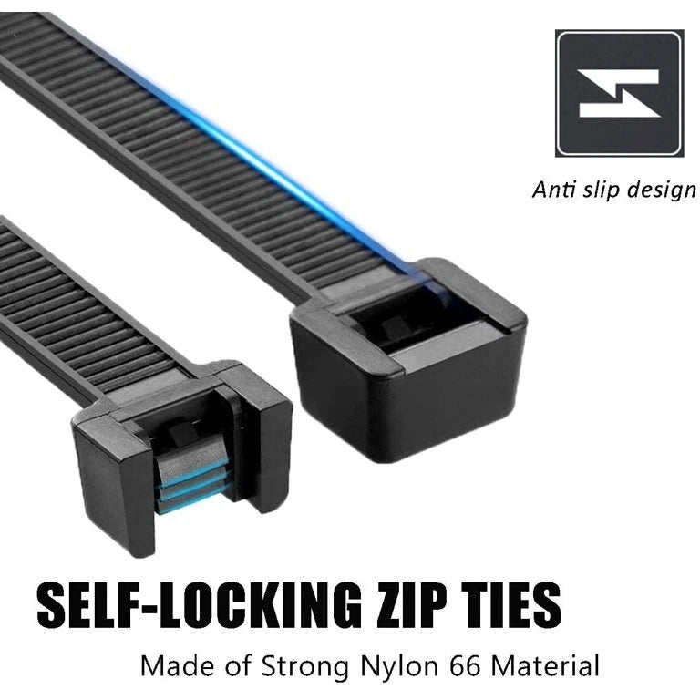 24" BLACK ZIP TIES 10–20 PACK Heavy Duty UV Resistant Nylon 66 Cable Wire UL