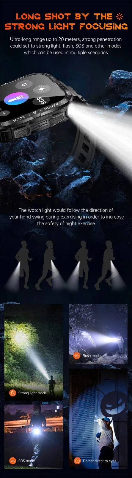 FITNESS SMARTWATCH 1.96" 430mAh 3ATM Waterproof Bluetooth AI, for SAMSUNG/iPHONE
