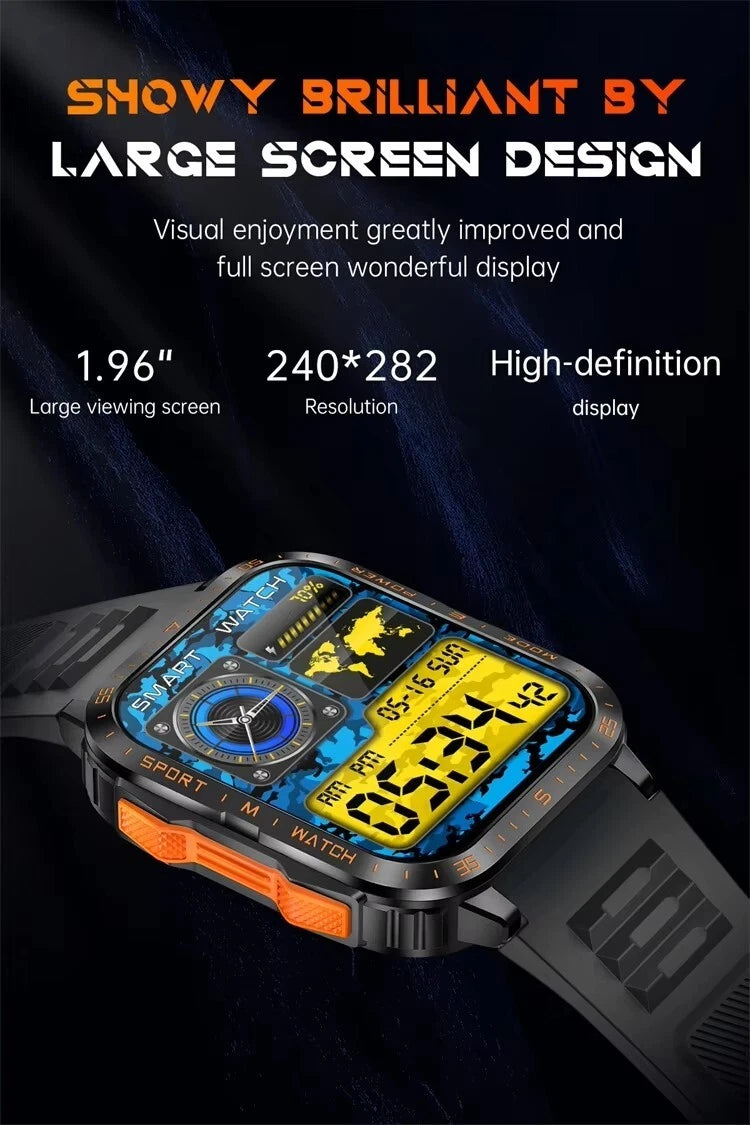 FITNESS SMARTWATCH 1.96" 430mAh 3ATM Waterproof Bluetooth AI, for SAMSUNG/iPHONE