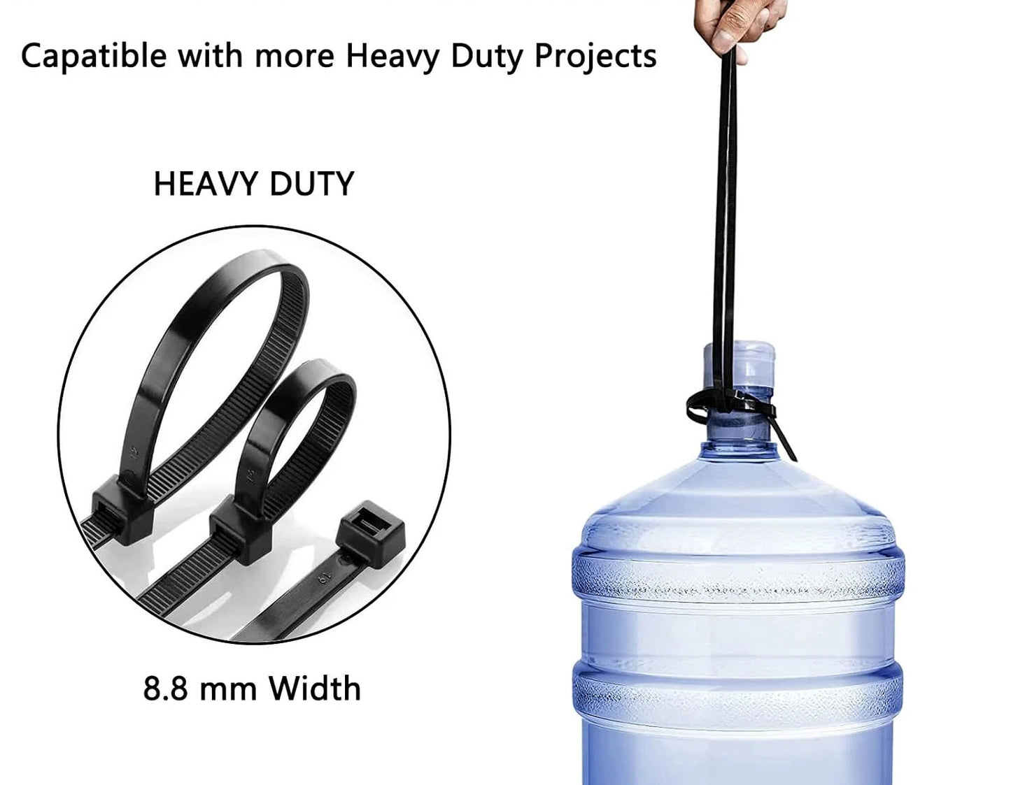 24" BLACK ZIP TIES 10–20 PACK Heavy Duty UV Resistant Nylon 66 Cable Wire UL