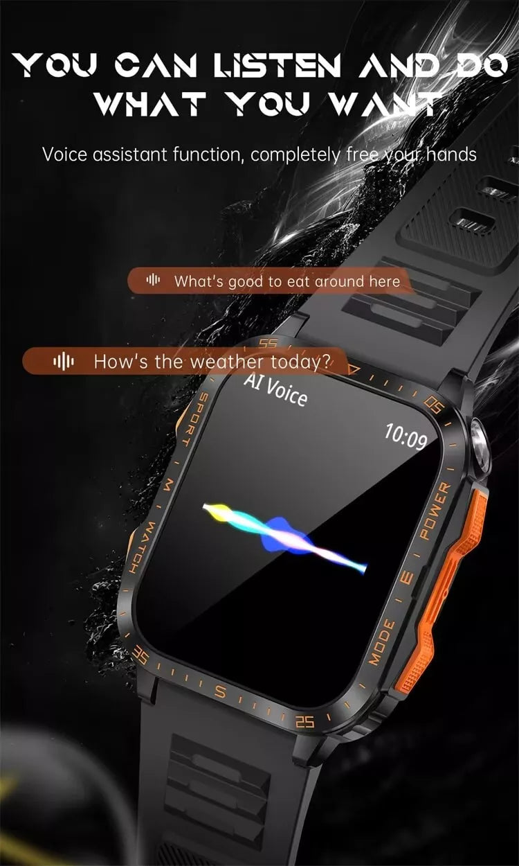 FITNESS SMARTWATCH 1.96" 430mAh 3ATM Waterproof Bluetooth AI, for SAMSUNG/iPHONE