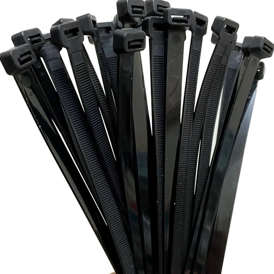 24" BLACK ZIP TIES 10–20 PACK Heavy Duty UV Resistant Nylon 66 Cable Wire UL