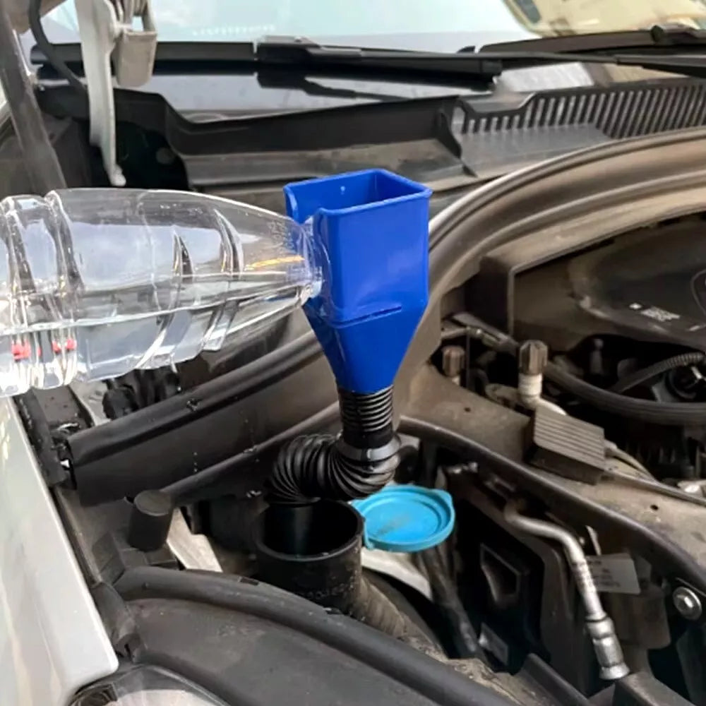 One-Hand Snap Funnel – Flexible Spill-Free Oil, Gas & Coolant Filling Adapter