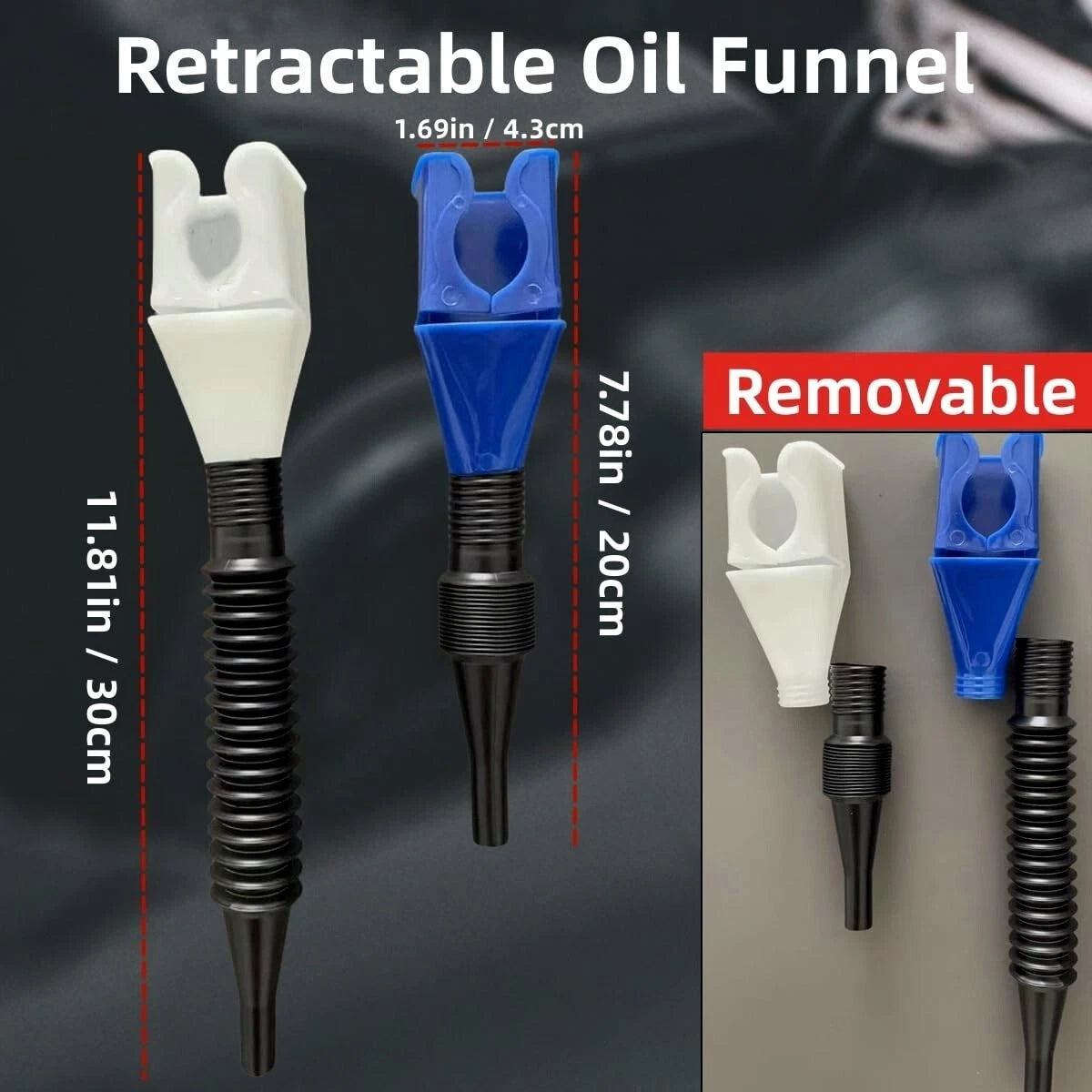 One-Hand Snap Funnel – Flexible Spill-Free Oil, Gas & Coolant Filling Adapter