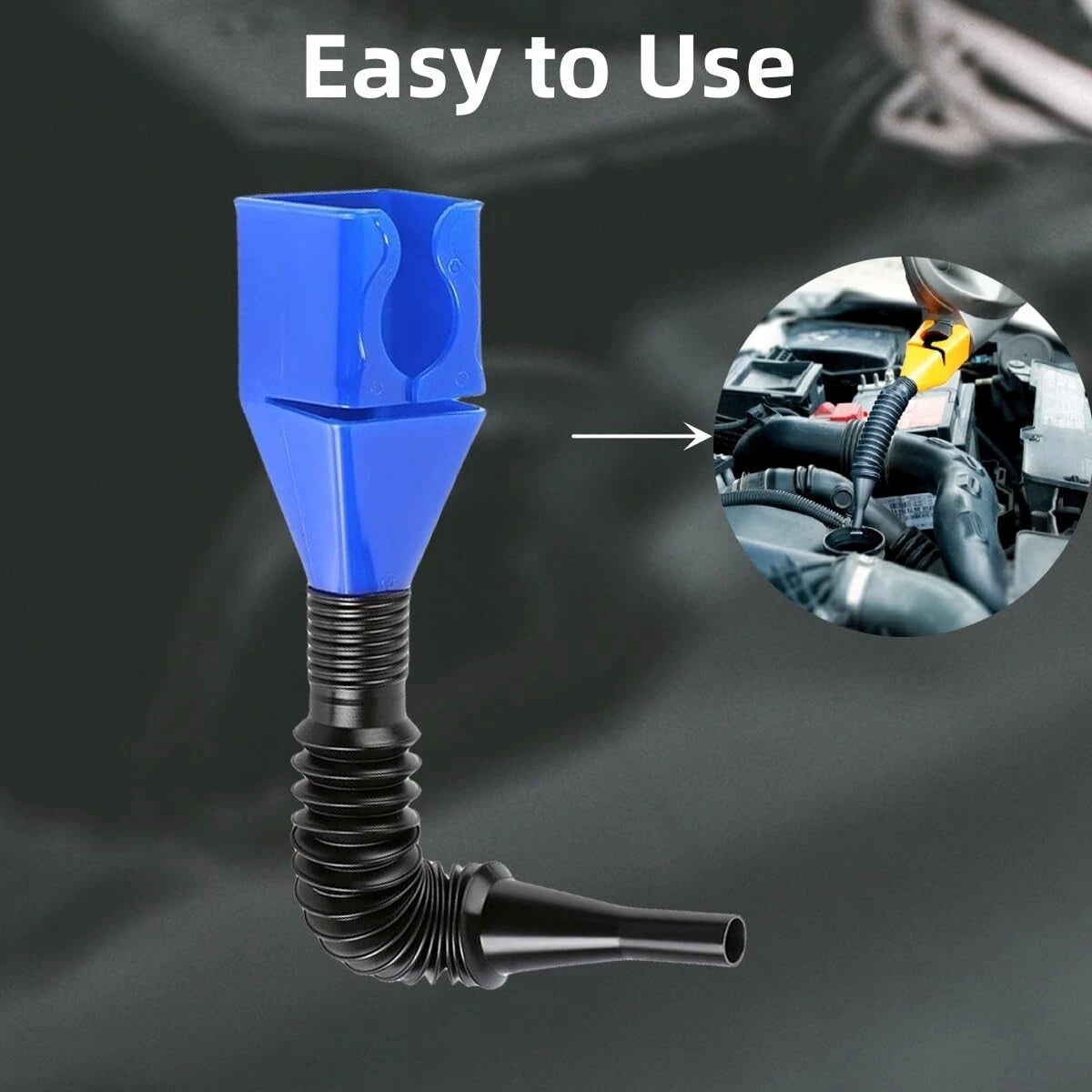 One-Hand Snap Funnel – Flexible Spill-Free Oil, Gas & Coolant Filling Adapter