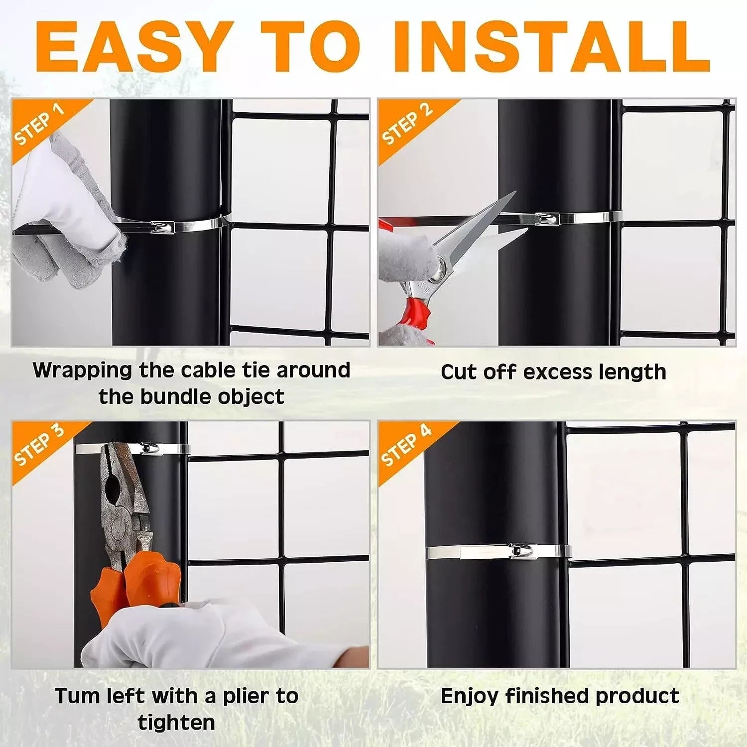 Heavy Duty Metal Zip Ties – 304 Stainless Steel Cable Ties (198–400lb) – 8", 12", 18", 24", 36