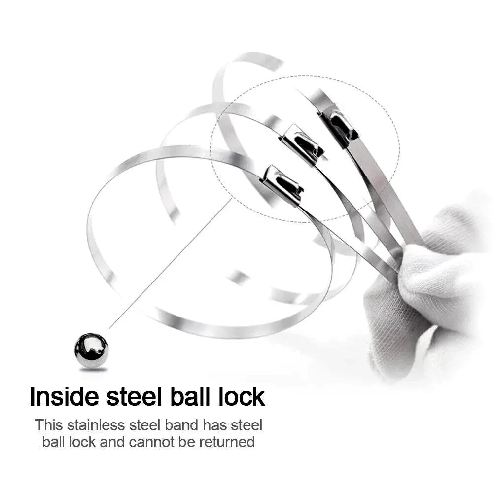 Heavy Duty Metal Zip Ties – 304 Stainless Steel Cable Ties (198–400lb) – 8", 12", 18", 24", 36