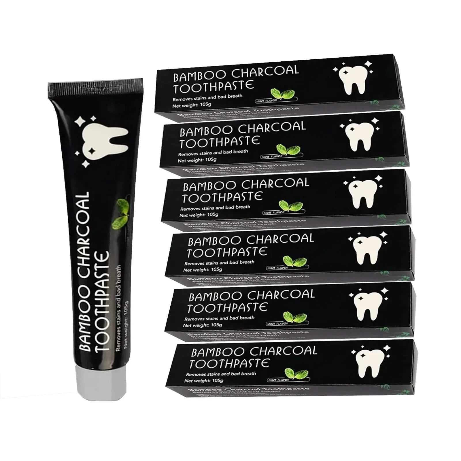 FLUORIDE FREE Natural Bamboo Charcoal Mint Toothpaste Teeth Whitening Oral Care