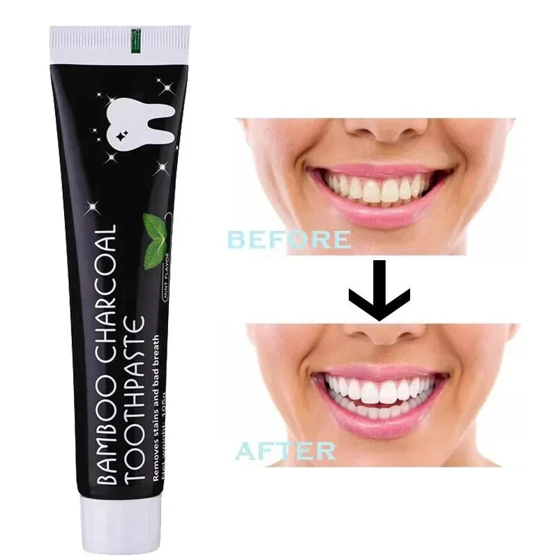 FLUORIDE FREE Natural Bamboo Charcoal Mint Toothpaste Teeth Whitening Oral Care