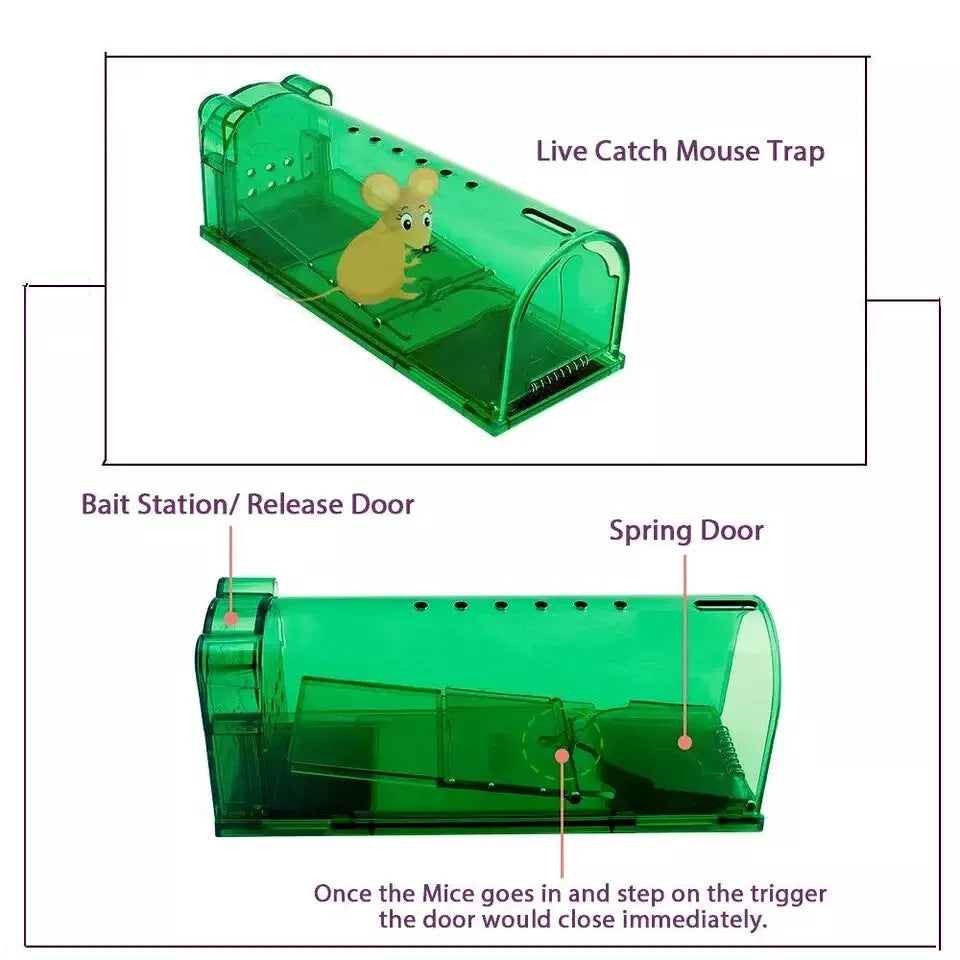 1, 2, 4, 6 Humane Mouse Traps Live Catch & Release No Kill Rat Mice Trap Reusable