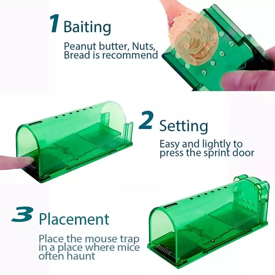 1, 2, 4, 6 Humane Mouse Traps Live Catch & Release No Kill Rat Mice Trap Reusable