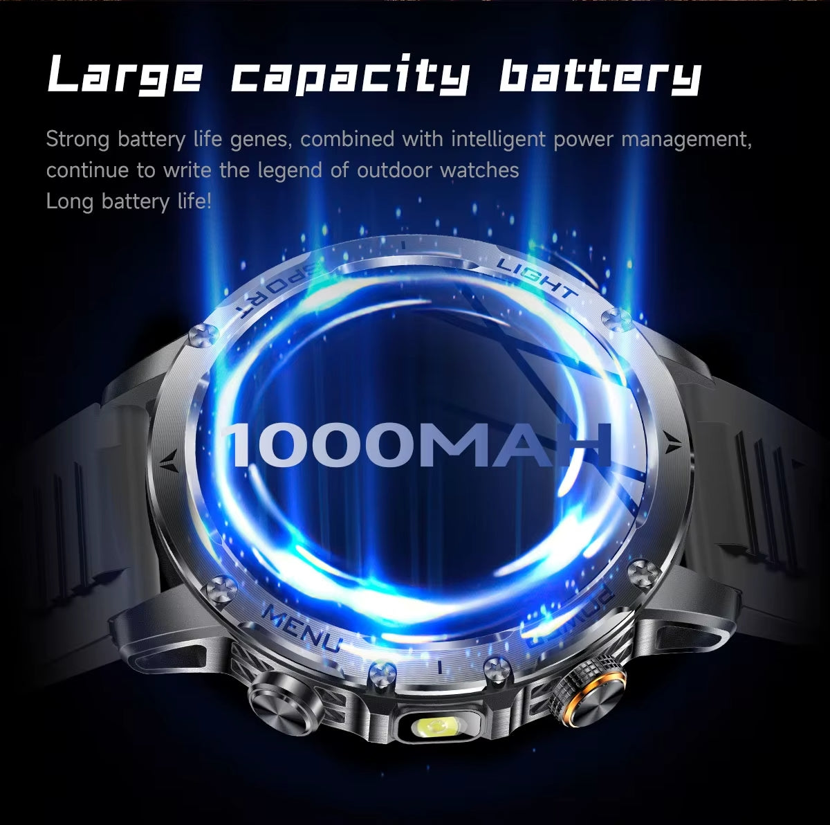 AK 87 Smartwatch 1.75” Fitness Heart Rate Step Sleep Waterproof for Android & iPhone