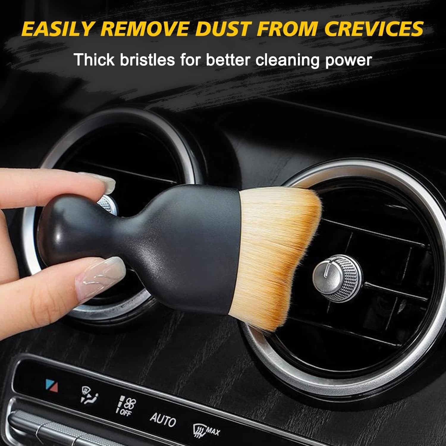Auto-Car Interior Detail Dust Brush SOFT Bristles Dashboard Screen-Vent Cleaning