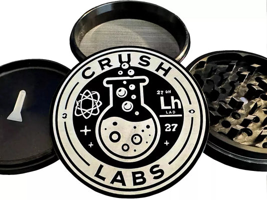CRUSH LABS 4PC Aluminum Herb Grinder – 2.5” (63mm) & 4”- Inch (100mm) Anodized
