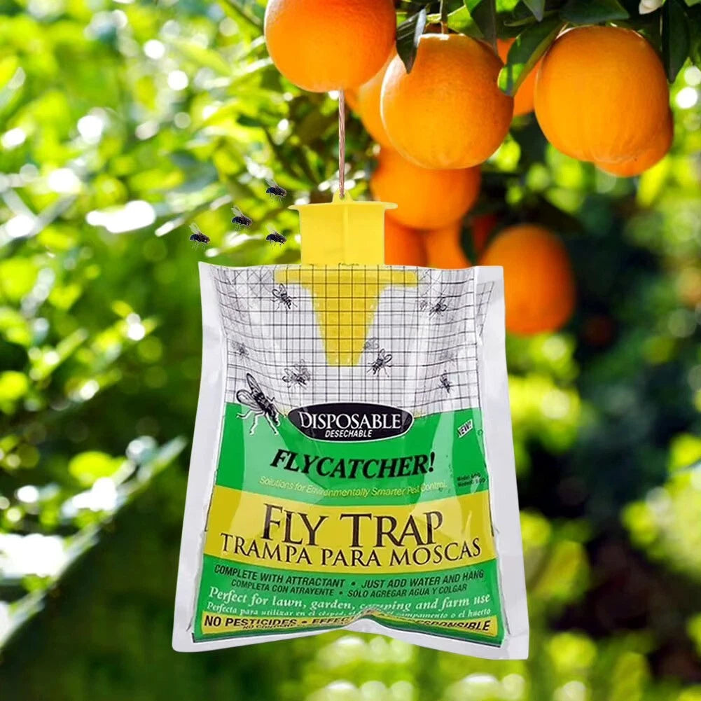 Outdoor Fly Traps Disposable Non Toxic Hanging Large Bag Catcher Killer