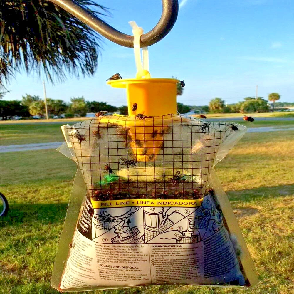 Outdoor Fly Traps Disposable Non Toxic Hanging Large Bag Catcher Killer