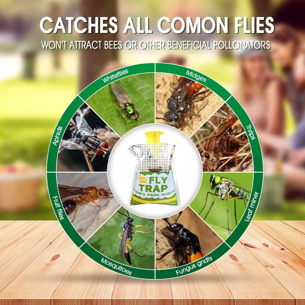 Outdoor Fly Traps Disposable Non Toxic Hanging Large Bag Catcher Killer