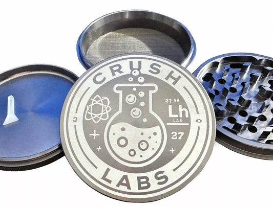 CRUSH LABS 4PC Aluminum Herb Grinder – 2.5” (63mm) & 4”- Inch (100mm) Anodized