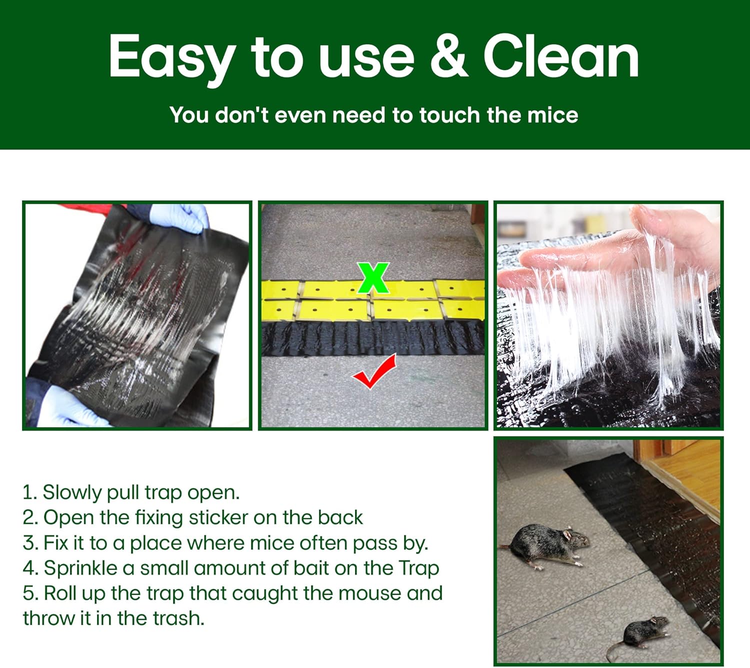 Large 47" *INDOOR* Glue Traps Non-Toxic Super Sticky for Mouse Mice Rats