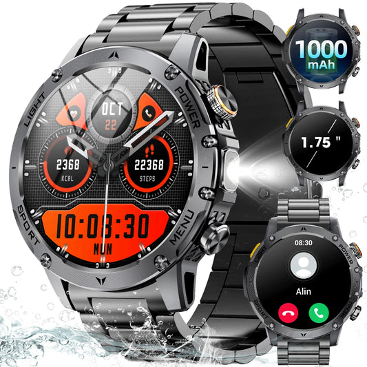 AK 87 Smartwatch 1.75” Fitness Heart Rate Step Sleep Waterproof for Android & iPhone