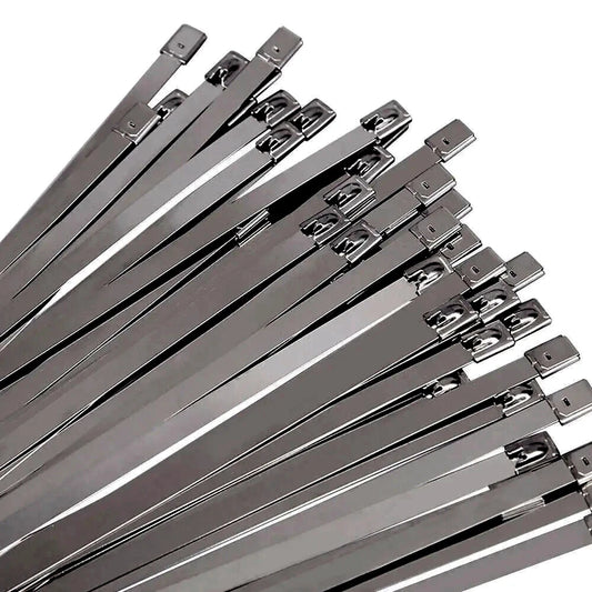 Heavy Duty Metal Zip Ties – 304 Stainless Steel Cable Ties (198–400lb) – 8", 12", 18", 24", 36