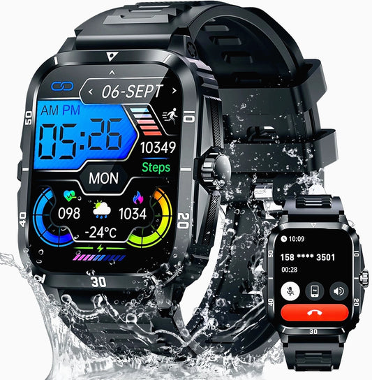 SL-TECH Smartwatch 1.96" Bluetooth Waterproof Fitness Watch for Samsung & iPhone – 430mAh Battery