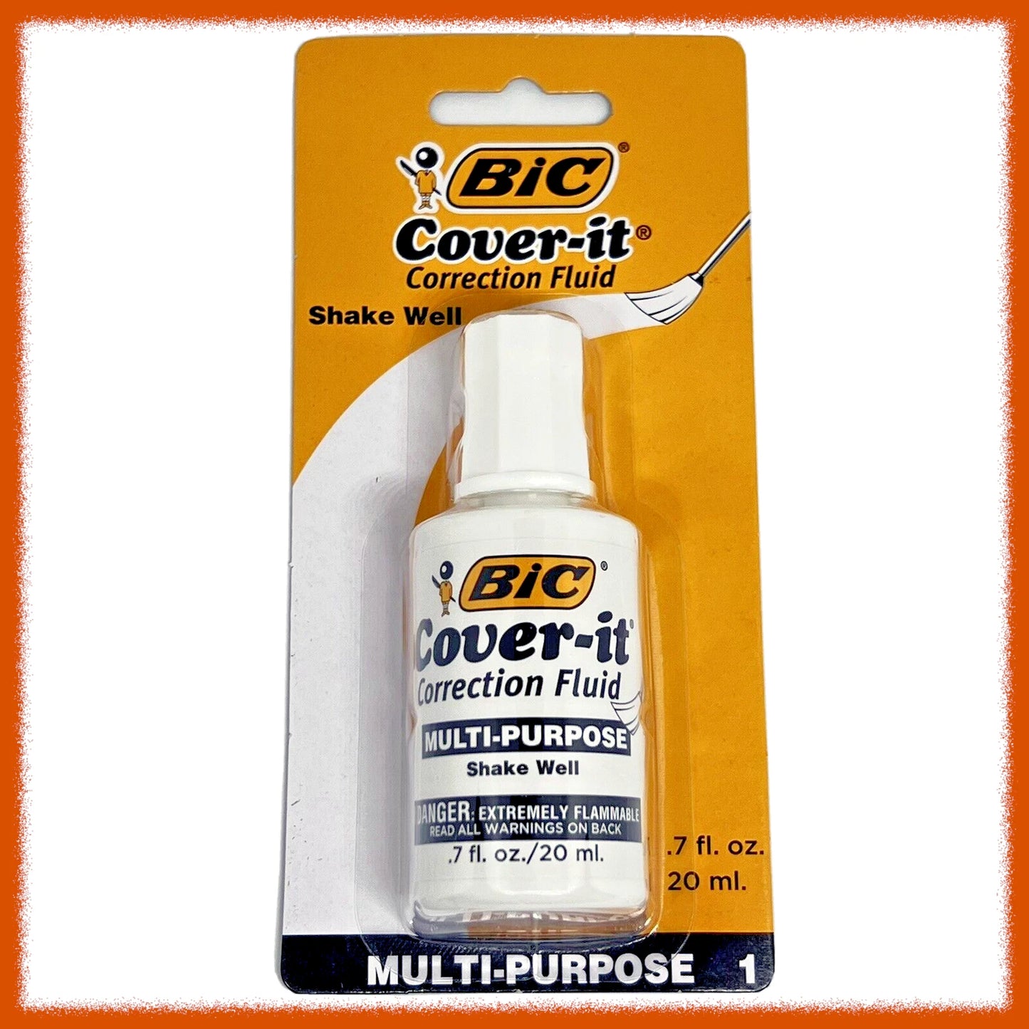 BIC WHITE OUT Cover-It Multi Purpose Pen & Ink Correction Fluid .7 fl oz (20ml)